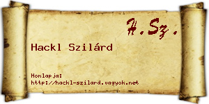 Hackl Szilárd névjegykártya